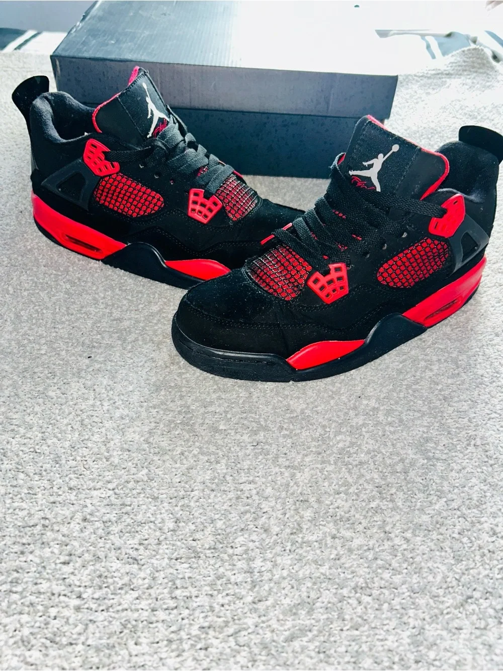 Jordan Black and Red Retro Basketball Sneakers